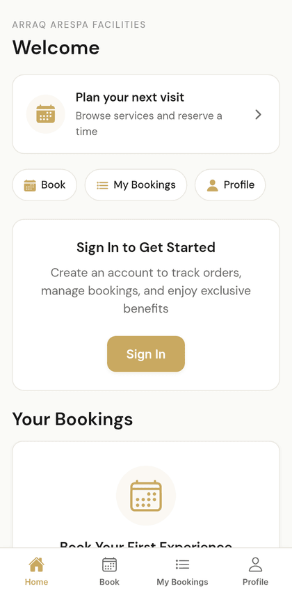 Bay Hub app home screen